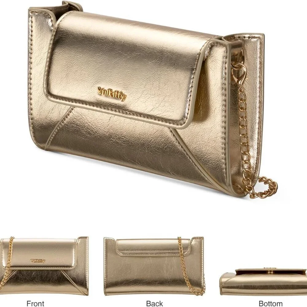 Envelope Clutch Purse for Women Small Evening Handbag with Detachable Chain